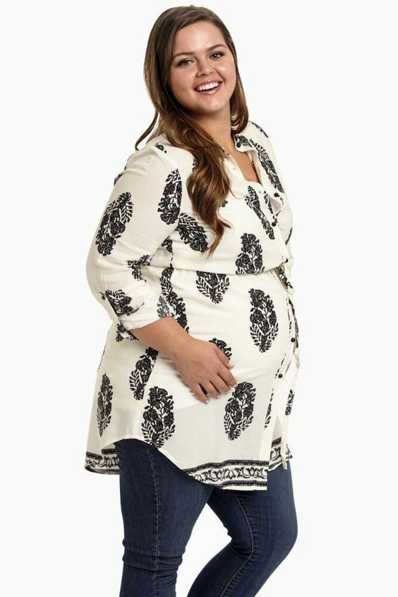 Women Maternity Tunic with Printed Pattern